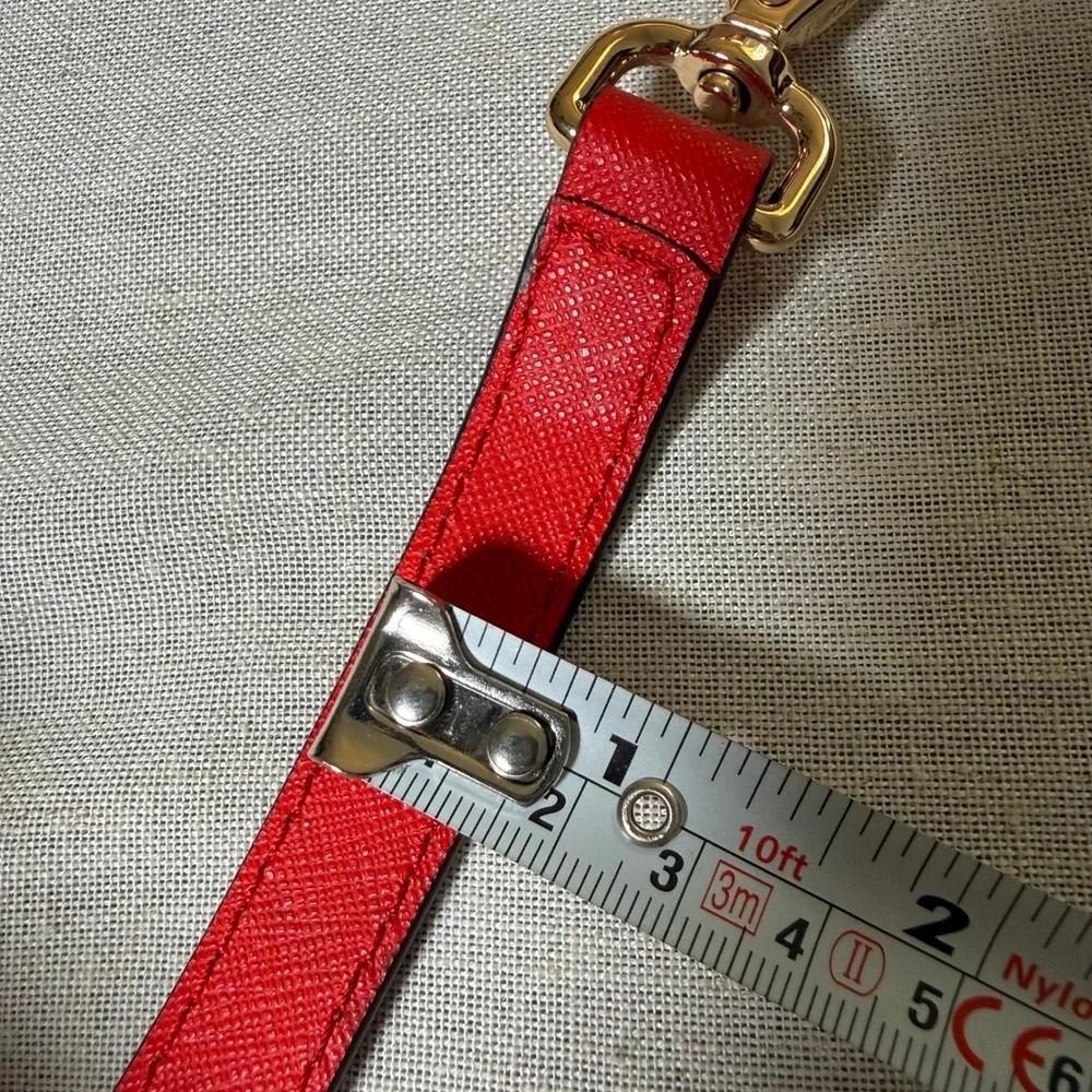 Michael Kors Red Saffiano Leather Adjustable Crossbody Bag Strap Gold Hardware